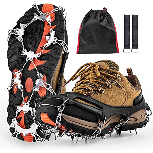 FLBTY Traction Cleats Steigeisen Für Schuhe Mit 26 Edelstahlspikes, Cleats Ice Snow Grips, Stärkerer Griff Zum Schutz Der Gehsicherheit (-45° Kein Einfrieren Und Reißen) Cover