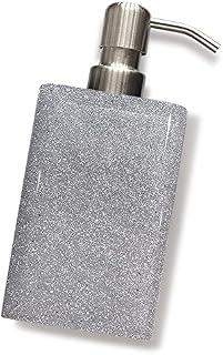 Washing Up liquid Soap Dispenser Glitter Silver Color for Bathroom/Kitchen Sink Decor Refillable Hand Pump Soap Bottle with Rust-Proof Pump Stylish Bling Silver Shampoo&Conditioner Dispenser(430ml)
