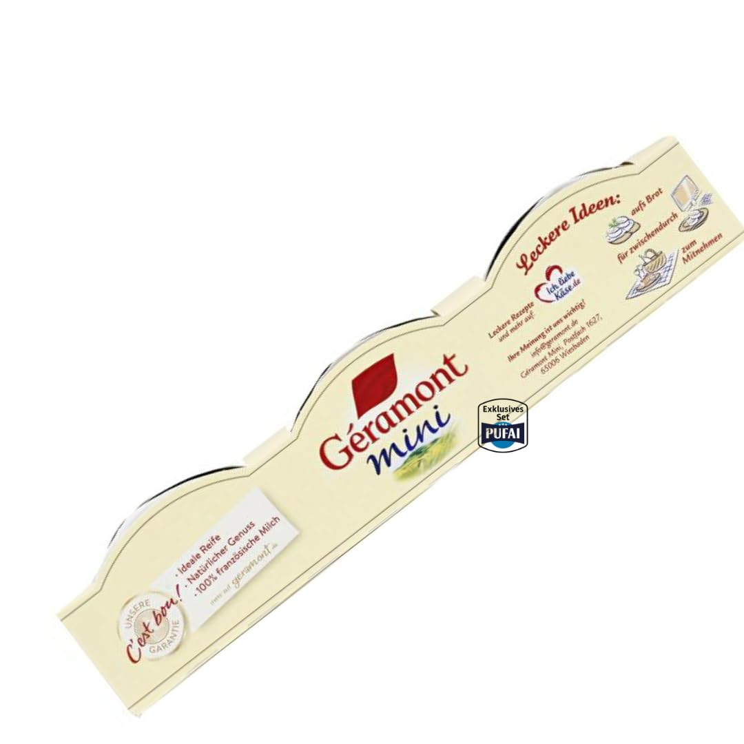 Weichkäse Géramont Mini – 3 × 50 g, 4er Pack | Französische Käsezubereitung aus Kuhmilch | Mild & cremig