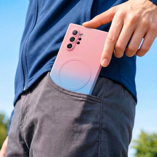 Image of amazon basics Gradient Mag-Safe Case for Samsung Galaxy Note 10 Plus | Soft Silicone Shockproof Cover with Camera Protection | Slim Lightweight Design | Smooth Touch & Durable - Light and Dark Pink