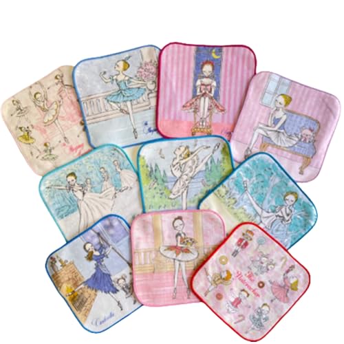 バレエ専門店ミニヨン バレエ バレリーナ ミニハンカチ 5枚 (柄) セット 役柄別 [イツコルベイユ] ギフト包装済みのサムネイル