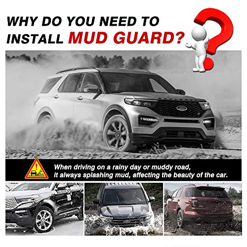 Image of Autorder Mud Flpas Splash Guards for Ford Explorer 2020-2025 2026 Accessories Mudflap Fender Flares Front and Rear Mud Guard Set 4PCS