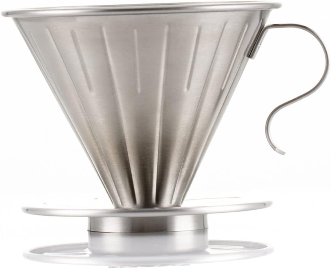 Mikinona Stainless Dripper Reusable Coffee Maker with Separate Stand Coffee Drip Filter Cup for Cups Easy to Design for Quick Brewing
