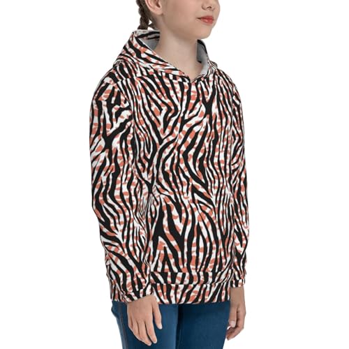 Zebra Skin And Leopard Print Kid Hoodies Boys Sweatshirts Girls Pullover with Pocket 7