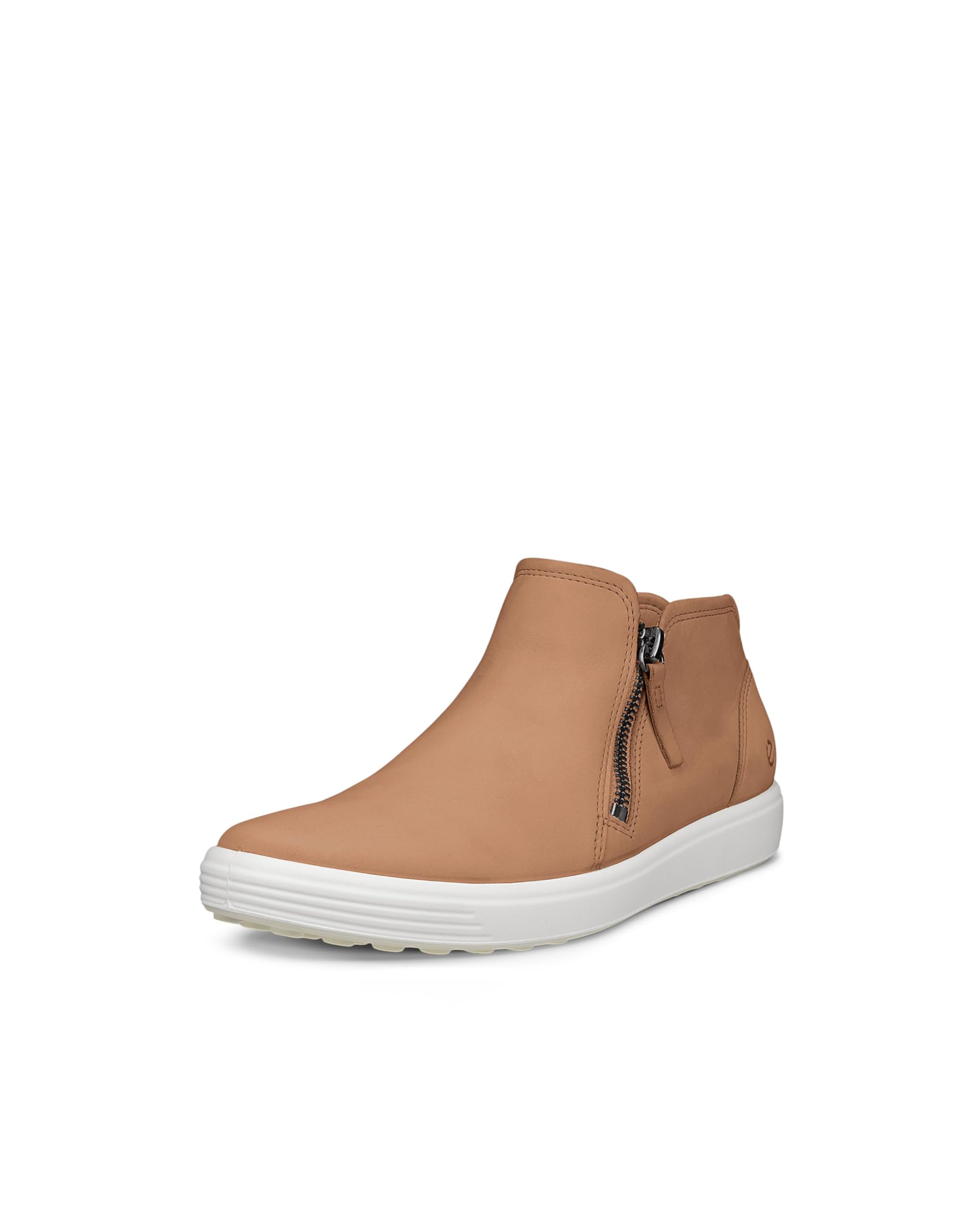 ECCO Women's Soft 7 Side Zip Bootie Sneaker, Cashmere/Cashmere, 3/3.5 UK