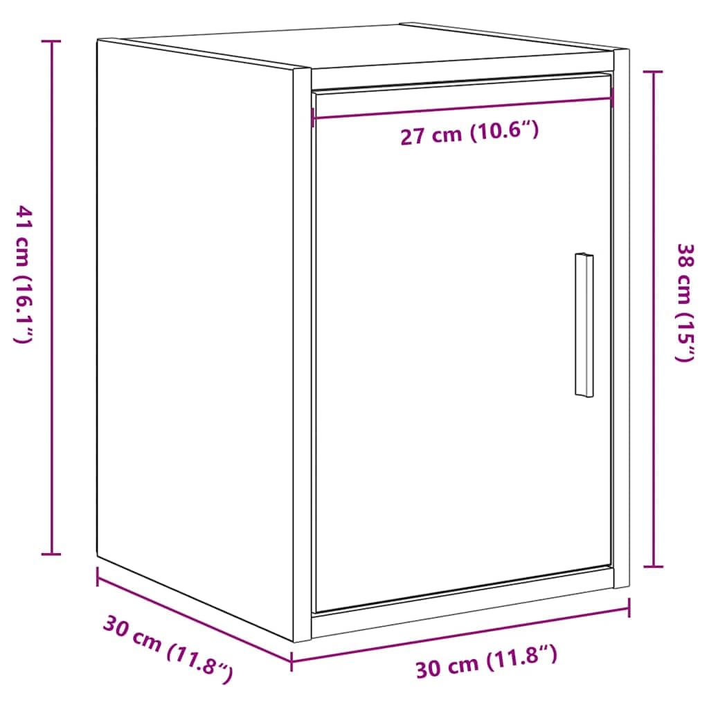 Armadio da parete per garage, rovere Sonoma, 30 x 30 x 41 cm, con anta, spazio per attrezzi e accessori, portata fino a 60 kg, ideale per officina, garage, magazzino e commercio