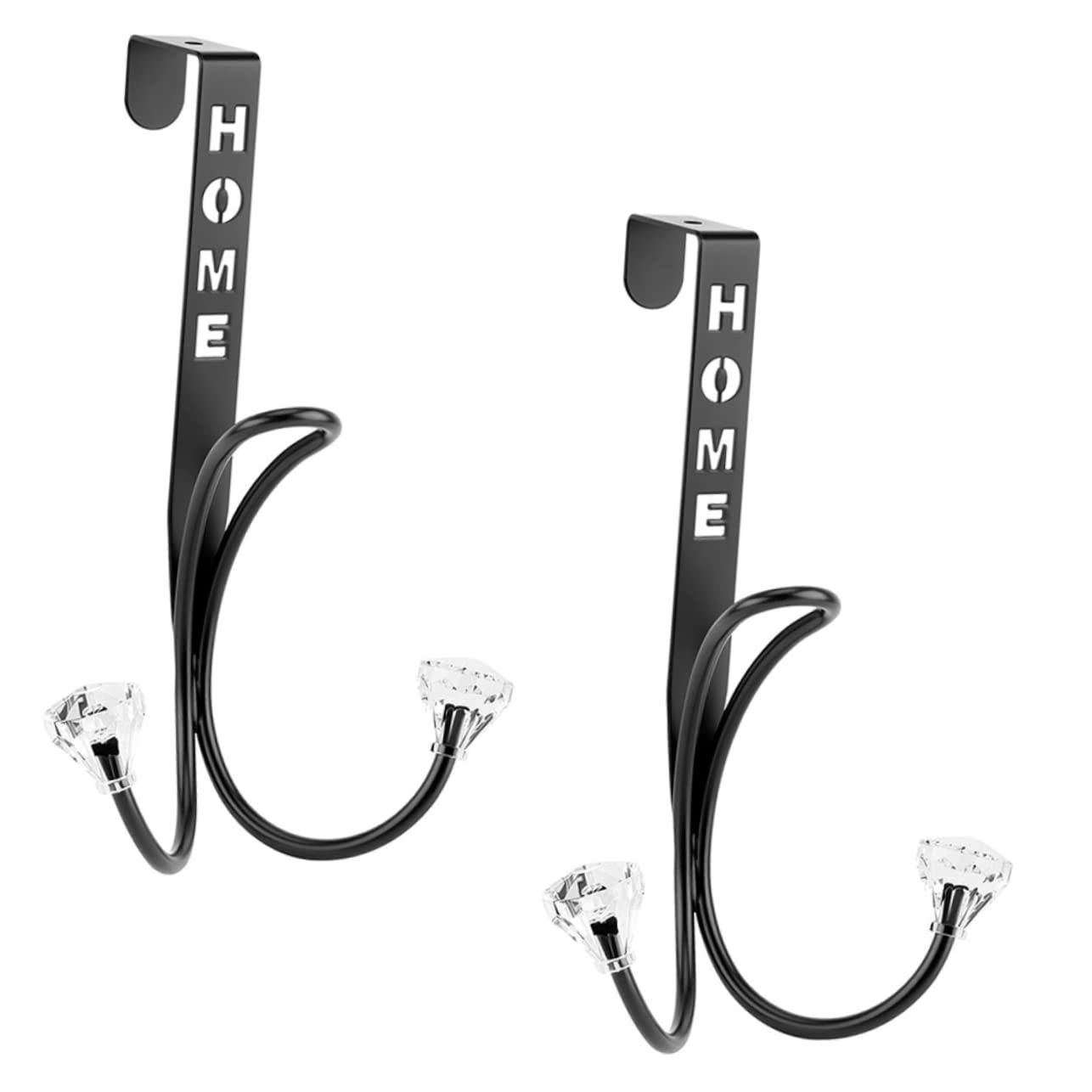 VASDEV 2 Stück Kleiderbügel, Hut-Kleiderbügel, über der Tür, Handtuchhalter, Schwarze Kleiderhaken, Wand-Handtuchhalter, über der Tür, Garderobe, Badetuch-Haken, über der Tür, Eisen, kein