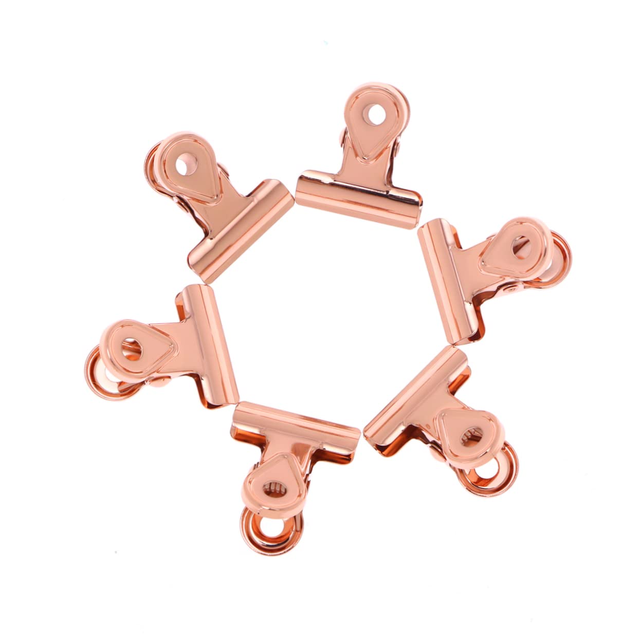 NUOBESTY 60pezzi Pinze Metalliche Per Raccoglitori Clip Pieghevoli Rame Rosa Per Organizzazione Di Documenti Foto e Articoli Creativi
