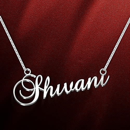 Image of Shivani Cursive Gold & Silver Name Pendant Necklace, Best Jewelry Gift for Girls.