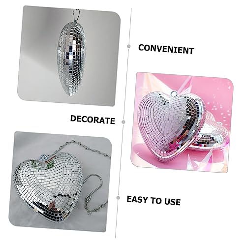 Bola espejada colgante en forma de corazón KOMBIUDA, decoración iridiscente para fiestas, bodas y eventos disco miniatura 5