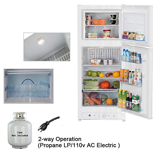 SMETA RV Propane Refrigerator with Freezer, Large Gas RV Fridge
