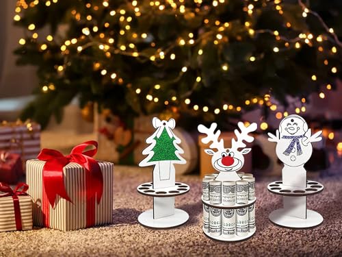 Cute Christmas Money Holder for Cash, Fun Wooden Money Holders, Christmas Money Tree Gift Holder with Clips, Unique Christmas Money Gift Ideas Creative Ways to Give Money Gift4