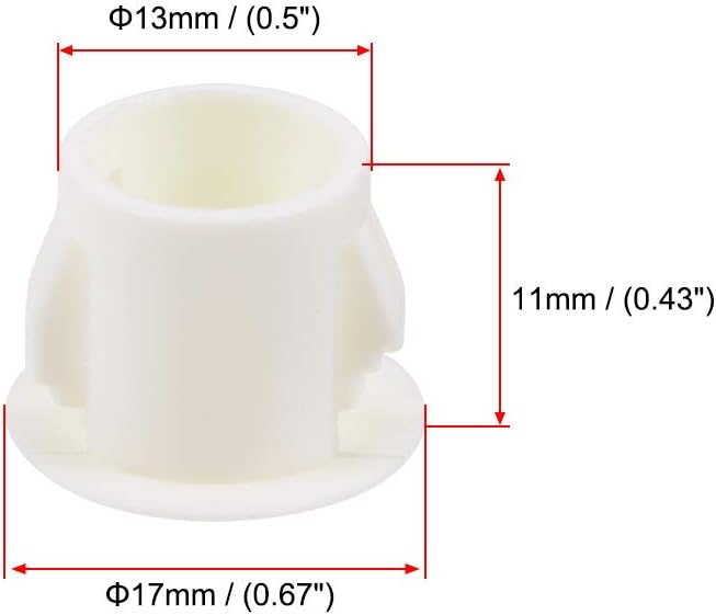 Hole Plugs Beige Plastic 13mm Snap in Locking Hole Tube(12.5-13mm) Steel Furniture Fencing Post Pipe Insert End Caps for Fitness Equipment 25 Pcs