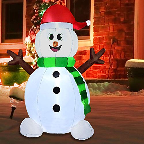 Joiedomi 5 Foot Christmas Inflatables Snowman, Blow Up Snowman Inflatable Led Light Up Christmas Xmas For Yard Decoration, Indoor Outdoor Garden Christmas Decoration #TOP7