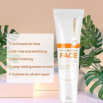 Face Antiperspirant, Anti Sweat for Face, Forehead and Scalp and Oily Face Control, Sweat Absorbing Face Lotion, Skin-friendly Formula with Aloe Barbadensis and Jojoba Esters, 2.37 Fl OZ