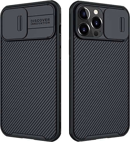 Image of iPhone 13 Pro Case with Camera Cover,Slim Fit Thin Polycarbonate Protective Shockproof Cover with Slide Camera Cover, Upgraded Case for Apple iPhone 13 Pro (Black) (Black)