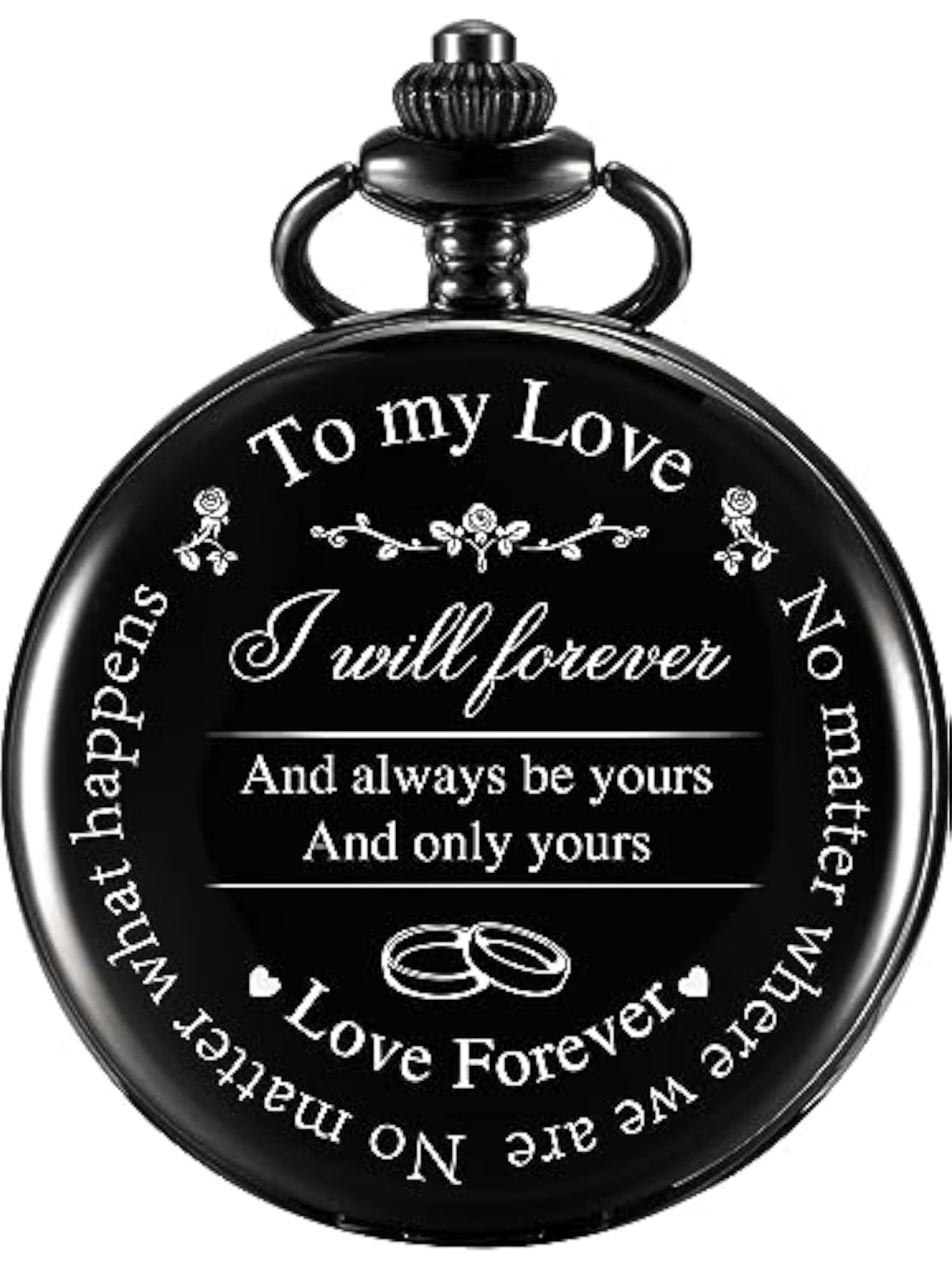 Engraved Pocket Watch Gift for Husband or Boyfriend, Love Message
