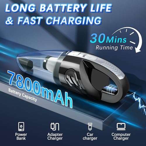 KIETRIX Cordless Handheld Car Vacuum — 15,000Pa Suction, 30-Minute Runtime — view 3