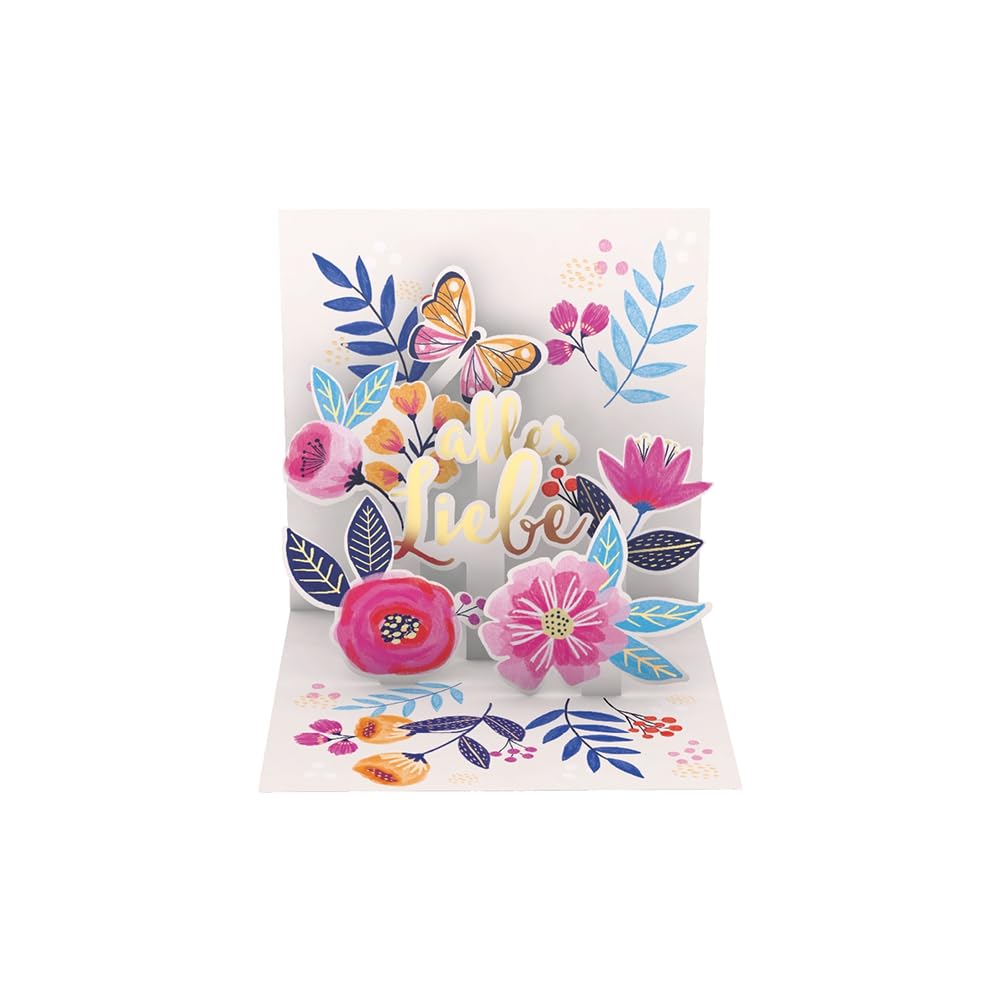 Graphic Workshop Pretty Pop-Up Card Three Dimensional Birthday Alles Liebe [German Language]