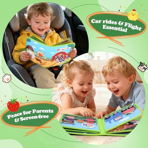 OCHIDO Busy Book for Toddlers 1-3, Montessori Toys 1 Year Old Quiet Book - 3