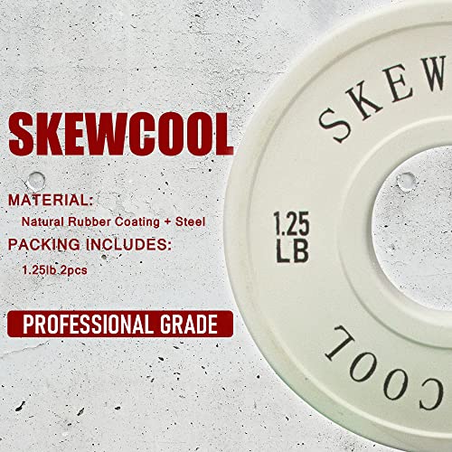 Skewcool Olympic Fractional Plates 1.25Lb 2.5Lb 5Lb Set Rubber Coated Fractional Change Plates 2-Inch Color Weight Plates For Strength Training Weight Loss Sold In Pairs #TOP2