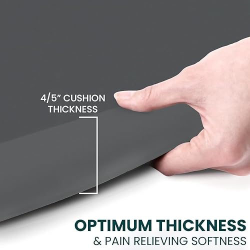 Miniatura 3 de Alfombrillas antifatiga grises para suelo de cocina, tapete ergonómico acolchado para máxima comodidad  2 piezas 17.3 x 28 pulgadas y 17.3 x 47
