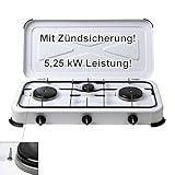 Campingkocher Flame 3-flammig mit Zündsicherung