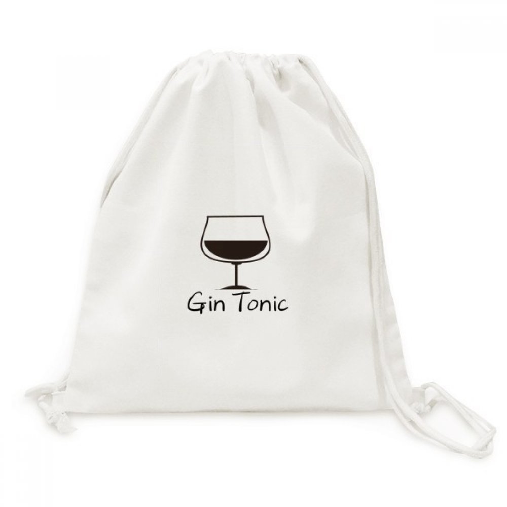 Toile drawstring backpack silhouette de gin tonic cocktail sac voyage par DIYthinker