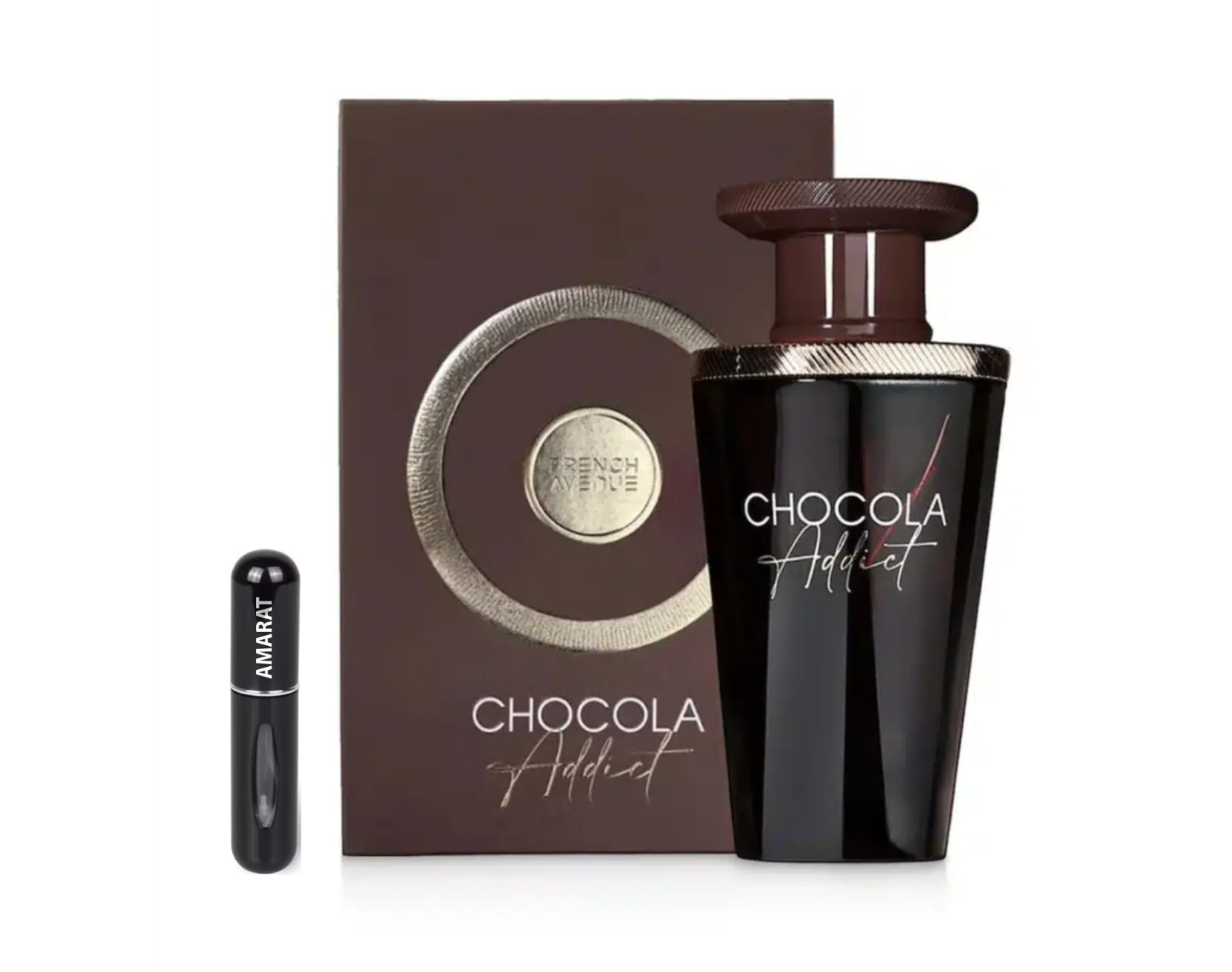 Perfume Chocola Addict EDP 100ml, Perfume Árabe Unisex de Larga Duración, Incluye Atomizador Recargable, Fragancia Dulce y Gourmand con Notas de Chocolate, Vainilla y Mandarina (Chocola Addict)