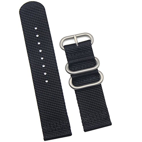 AUTULET 18-24mm Nylon Watch Band Men's Wristband Sturdy Exotic Nylon Watch Straps Replacement Ballistic Nylon Watch Band Strap Replacement for Men Braided