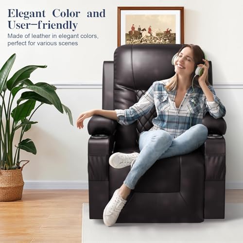 Sillón reclinable con masaje tapizado en cuero PU miniatura 5