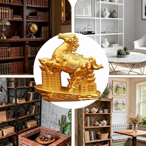 Ensemble de figurines de cheval dorées, le cadeau idéal pour esthètes - 5
