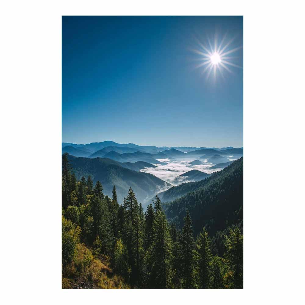 HOQIU Natural scenery wall art Mountainse Valley Sunrises s Views decorative painting, wall art, for Living Room Bathroom Bedroom Kitchen Decoration.(Multicolor)-80x120cm Unframed