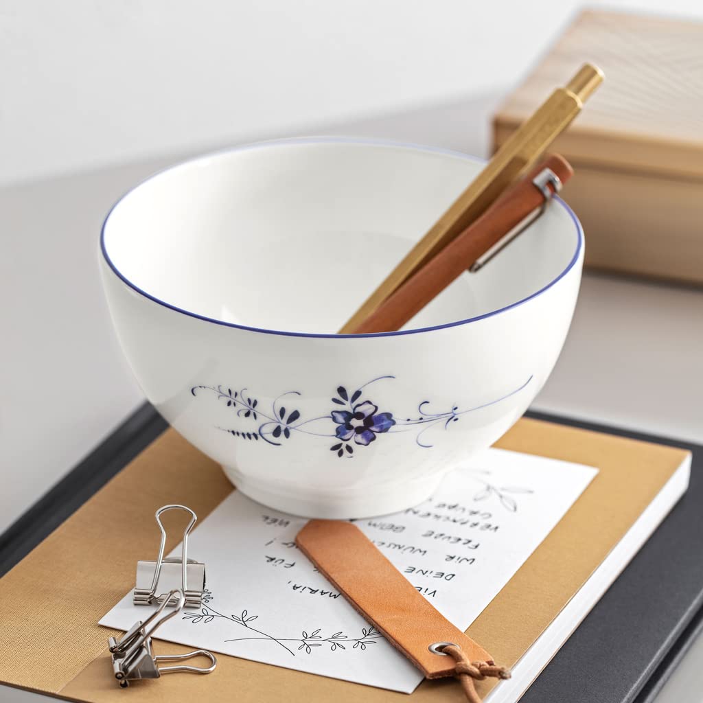 Villeroy & Boch Vieux Luxembourg Ciotola, 750 ml, Porcellana Premium, Bianco/Blu