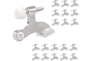 HOMOTEK 20 Pack Satin Nickel Door Stops for Top of Door, Adjustable Deluxe Heavy Duty