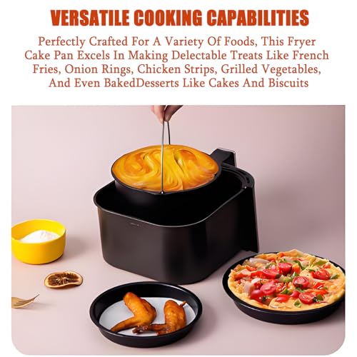 Air Fryer Baking Pan, Iron Cake Mold Dishwasher Safe Cake Barrel, Fryer Accessories for HD9925 HD9860 HD9905 01, for Making French Fries, Chicken Strips, Grilled Vegetables, Pizza - Image 8