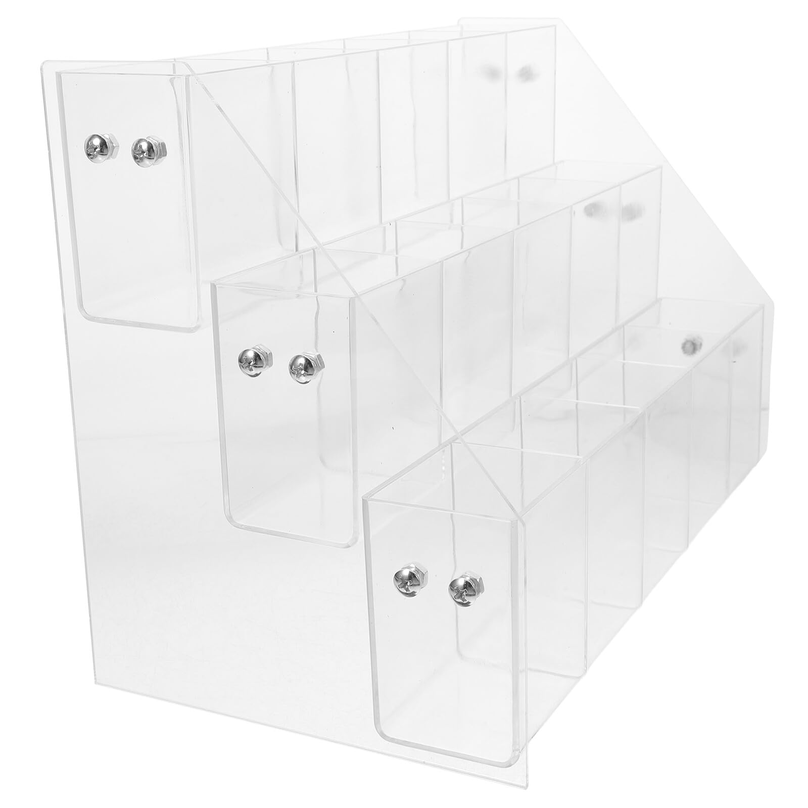 Porte-stylo acrylique transparent fini le bureau encombré de crayons et feutres