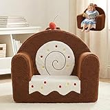 OUOZZZ Canapé pour enfants Fauteuil pour enfants à partir de 1, 3, 6 ans - Canapé pour enfants Mini Canapé en Sherpa Doux pour Chambre d'Enfant Filles et Garçons, Marron Cake