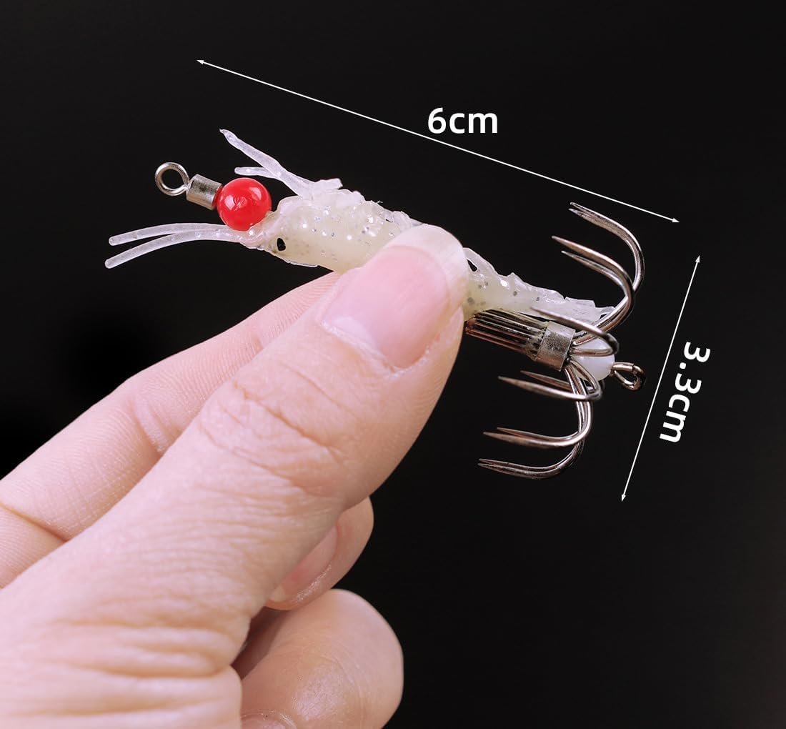 Pack of 6 Luminous Squid Jig Octopus Squid Jigs Umbrella Hooks for Sea Fishing Lures
