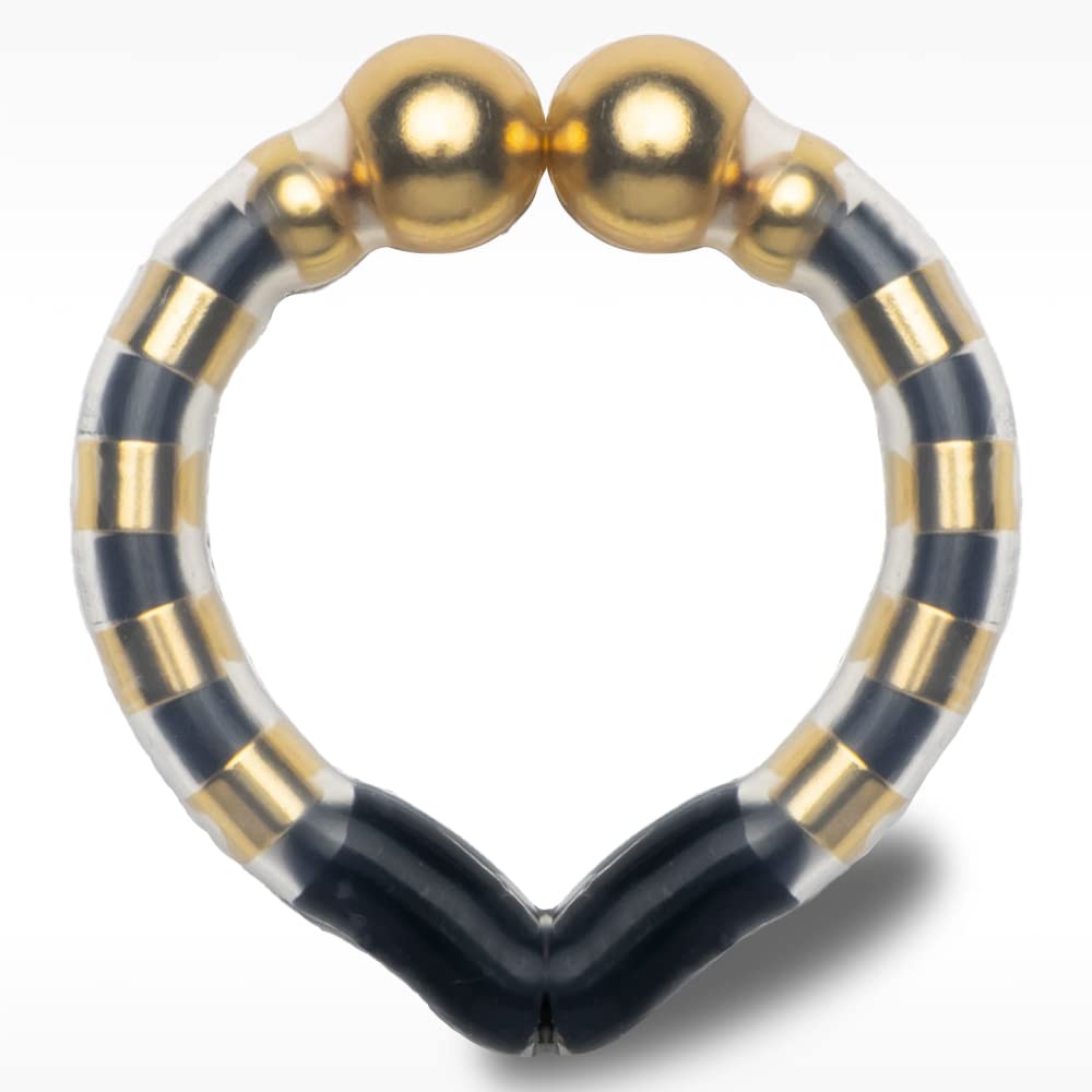 カリバウアー ゴリラ プレミアム 仮性リング 小さめ対応 ペニスリング 日本製 ネオジム磁石搭載 24金メッキ採用 紛失防止ストラップ付 (ブラック×ゴールド)