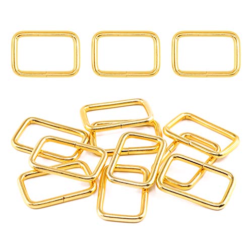 Swpeet 60Pcs 5/4 Inch, 32mm Gold Metal Rectangle Ring