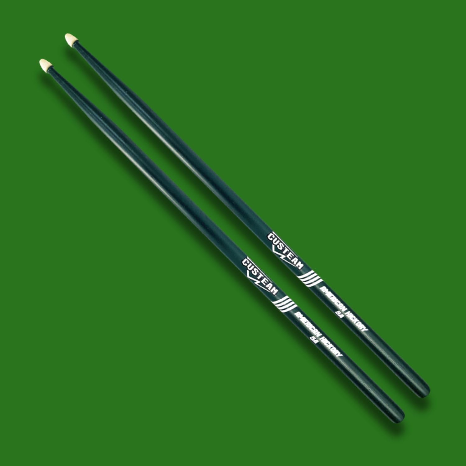 CUSTEAM Green Drum Sticks 7A Drumsticks for Drum Tear Drop Wood Tip, Lightweight and easy to handl