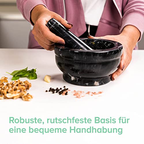 Mörser und Stößel Set aus Anthrazit Naturstein für Gewürze