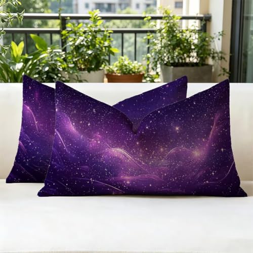 Housse coussin imperméable 50x90 violet Lpfieonn avec fermeture invisible