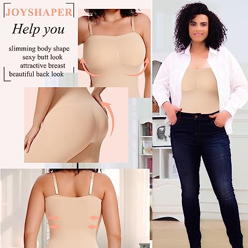 Image of JOYSHAPER Strapless Shapewear Bodysuit with Built in Bra Tummy Control Slimming Body Shaper for Women Butt Lifter