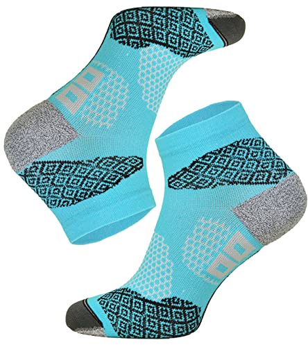 TODO RUNNING RAID - Quarter Laufsocken, Technisch, Anti-Blasen Polsterung, für Damen & Herren mit DryTex. Bunte Funktionssocken | Marathon | Trail | Joggen | Laufen | Running (35-38, Türkis) Cover
