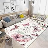 Alfombra, ​3D Estampado Mariposa De Fantasía Colorida Abstracta Verde Antideslizante Alfombra De Salón, Hogar Moderno, Sala De Estar, Dormitorio, Alfombrillas Grandes, Estudio, Alfombra Suave -3K2K0M3