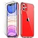 COOLQO Compatible for iPhone 11 Case, with [2 x Tempered Glass Screen Protector] Clear 360 Full Body Coverage Hard PC+Soft Silicone TPU 3in1 [Certified Military Protective] Shockproof Phone Cover