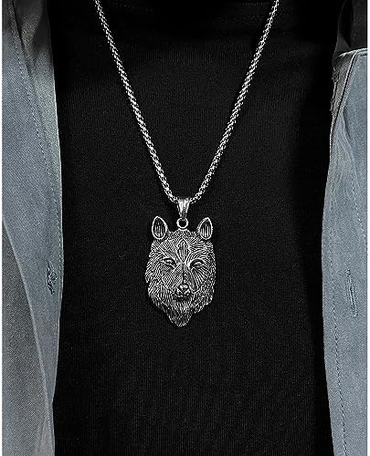 Collana In Acciaio Inossidabile Con Testa Di Lupo, Collana Da Uomo - Foto 11