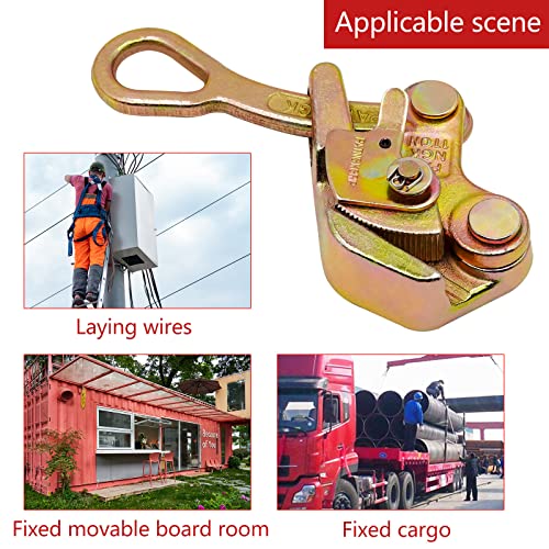 Paulozyn Cable Grip Wire Grip Steel Rope Jaw Puller Pulling 2204 Lbs For Wire Rope (1 Ton) #TOP7